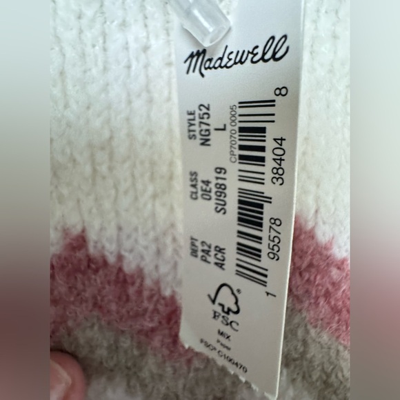 NWT Madewell Wool Blend Fair Isle Markham Pullover Sweater Antique Cream Large - Picture 14 of 15